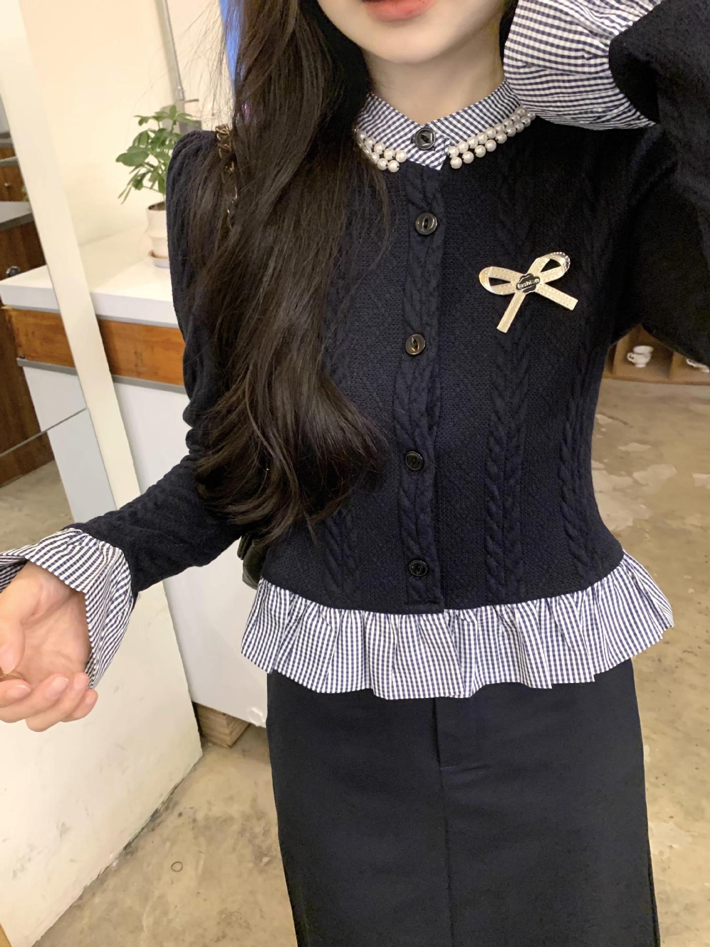 

Женский костюм-двойка в студенческом стиле: Элегантная длинная юбка с завышенной талией на весну и осень One Size