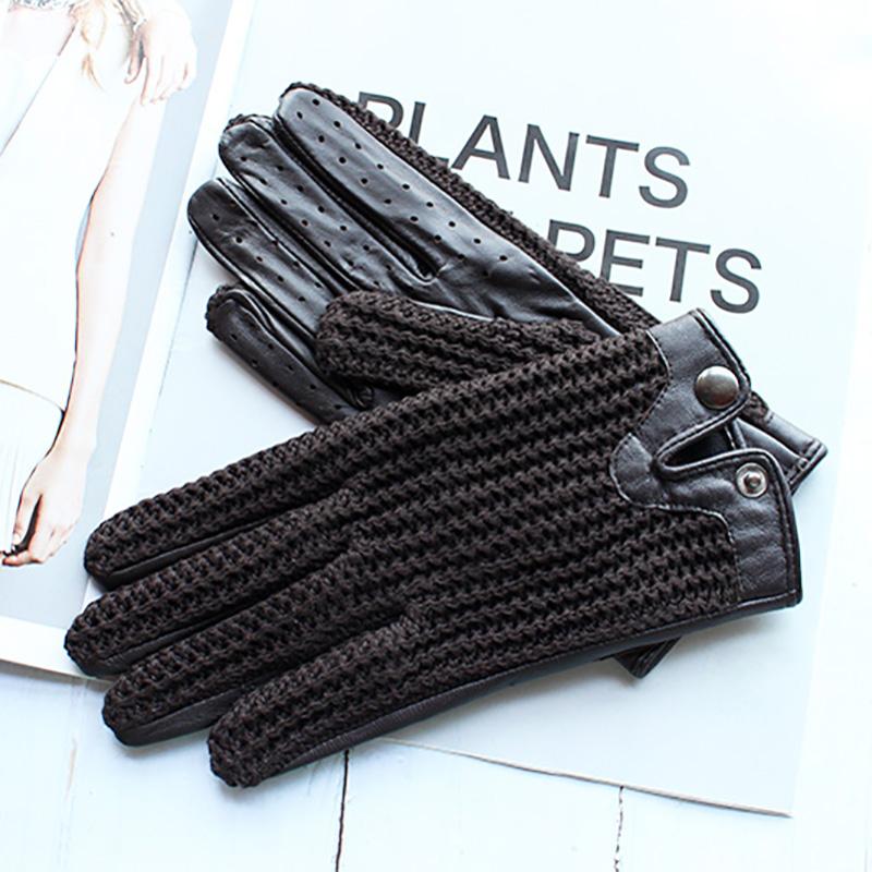 

Перчатки из овчины для езды на мотоцикле с сенсорным экраном, женские тонкие трикотажные перчатки без подкладки на весну и осень для женщин 7 кофейный