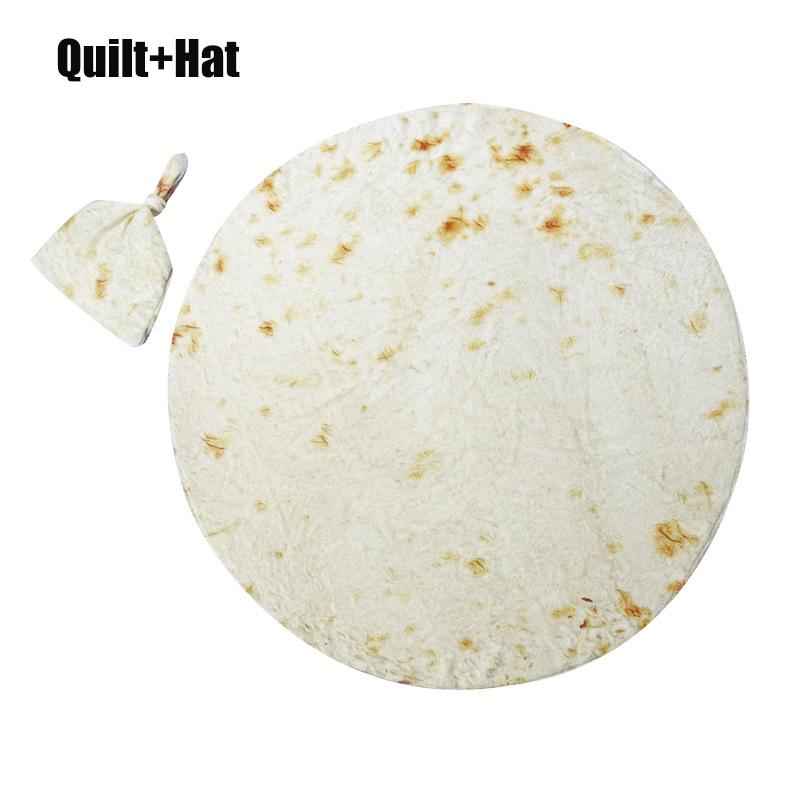 Non-Toxic New Modelsbaby Flannel Blanket Burrito Baby Wrap Blanket With Hat Pancake Chinese Cabbage Blanket Baby Warm Quilt