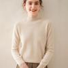 Women's Half-High Neck Cashmere Sweater - Solid Color Inner Layer Pullover