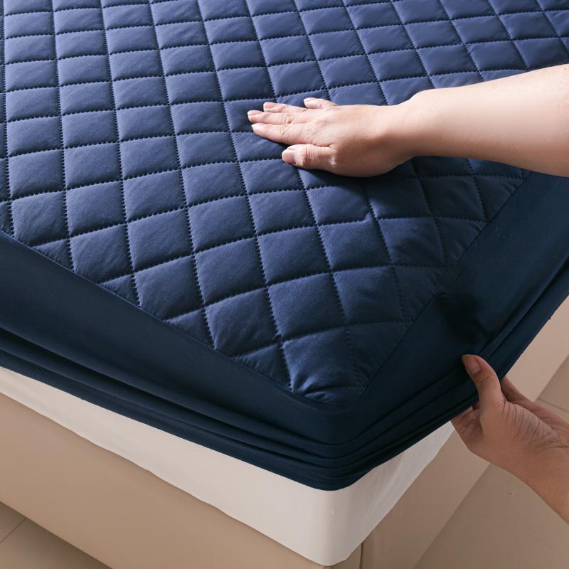 Waterproof Mattress Protector Cover Bed Fitted Sheet Single/Double/135/150/160 Muti Size Gray/White/Blue/Red No Pillowcases