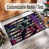 Gothic Theme Crystal Velvet Floor Rug Personalized Custom Name Text Warm Carpet Home Decoration