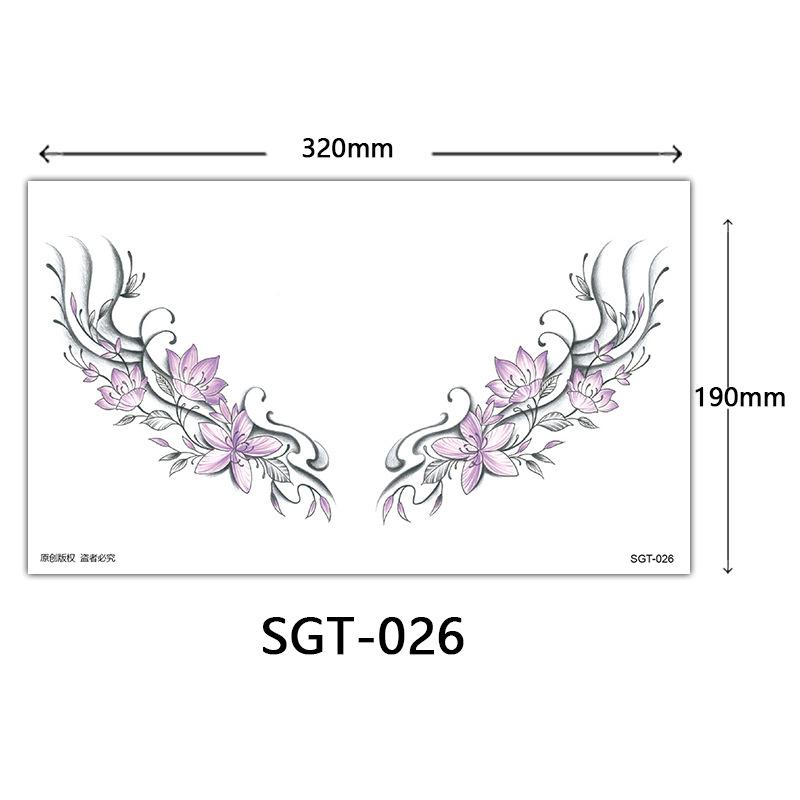 

Flower Chest Tattoo Sticker, Chest Tattoo Sticker, Color Half Nail Large Picture Tattoo Sticker 190*320MM