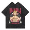Vinland Saga Anime Vintage Washed Tshirt Graphic Print Hip Hop Streetwear Loose Y2k Summer Short Sleeve Cotton Top