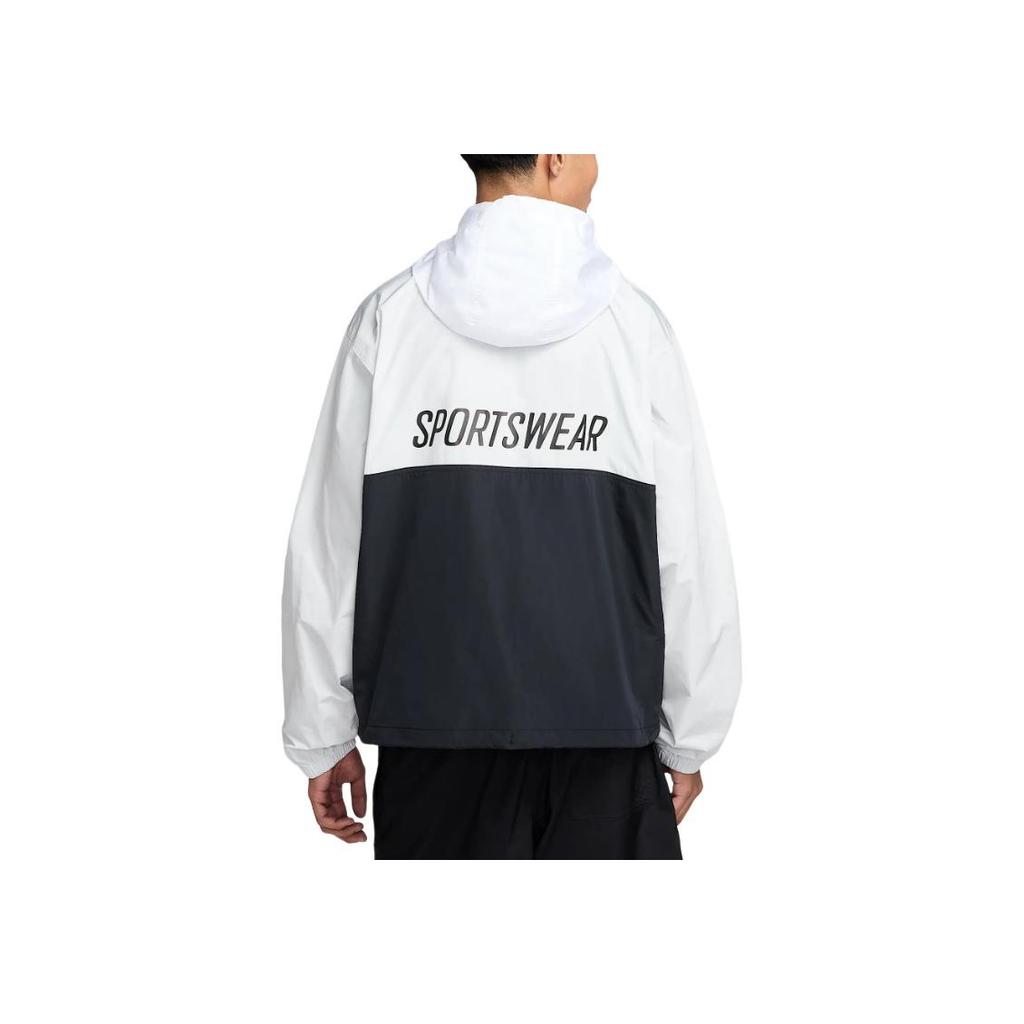 Nike Clubsportswear Marina Hooded Comfortable Fashion Long Sleeve Jacket Men Jacket Photon-Dust Black White HJ1958-025
