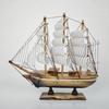 24cm Wooden Sailboat Model Mediterranean Decor