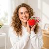 Strawberry Shaped Mesh Squishy Toy Soft Sensory Stress Relief Squeeze Ball with Textured Surface for Hand Exercise and Focus