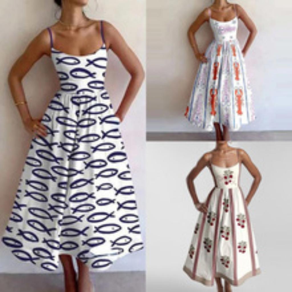 Spring New Arrival Women's Casual Sexy Low Cut Waist Cincher Sling Long Maxi Dress for Commute, European & American Size Crossbody Apparel