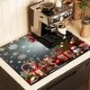 1Pcs Rubber Drying Mat With Christmas Style Print For Coffee Shop Restaurant Kitchen Carpet Tableware Durable Diatom Mud Table Mat Pet Mat Coffeeware