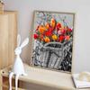 New Arrival 5D DIY Full Circle Diamond Painting "Flower Basket" Embroidery Cross Stitch Home Decor Gift