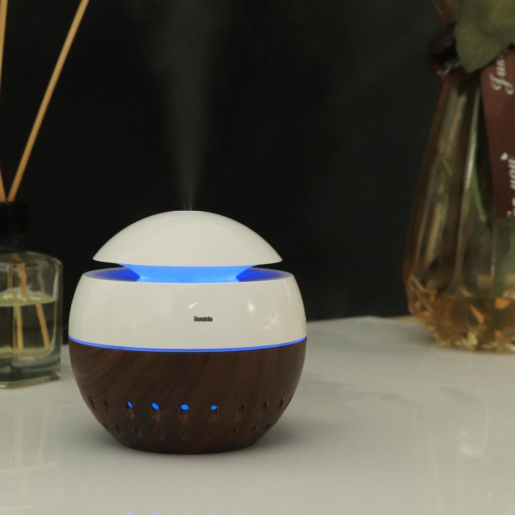 Wood Grain USB Aroma Diffuser & Translucent Humidifier