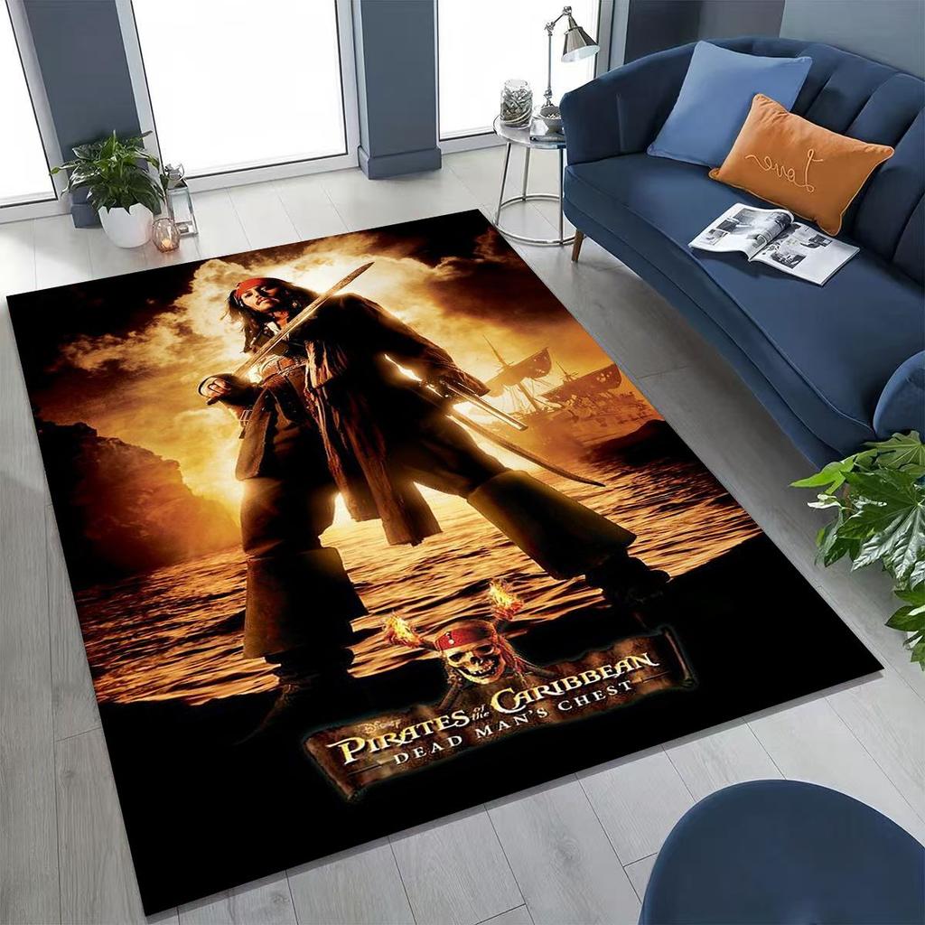 Captain Jack Pirates of The Caribbea Johnny Depp Carpet Rug for Bedroom Living Room Sofa Home Doormat Decor,Non-slip Floor Mat