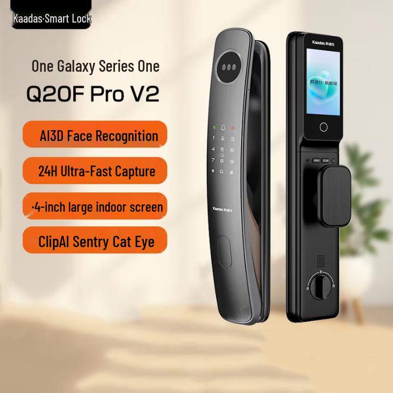 KAADAS Q20F Pro V2 Full Auto Smart Lock with HD Face ID & Peephole
