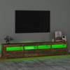 Vidaxl Szafka Pod Tv Z Oświetleniem Led, Przydymiony Dąb, 210X35X40 Cm