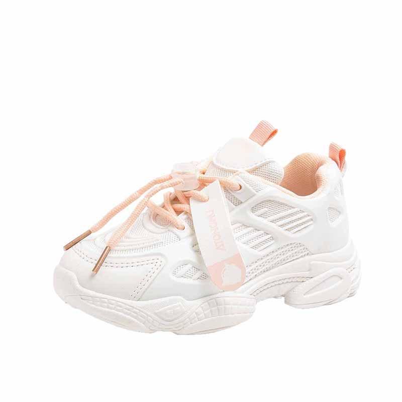 Chaussures de papa en maille respirante pour enfants coréens printemps et été pour garçons et filles, chaussures de sport résistantes à l'usure à semelle souple unie