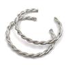 18K Gold Inlaid Stainless Steel Twisted C-Shape Bangle - Simple, Personalized Jewelry Accessory