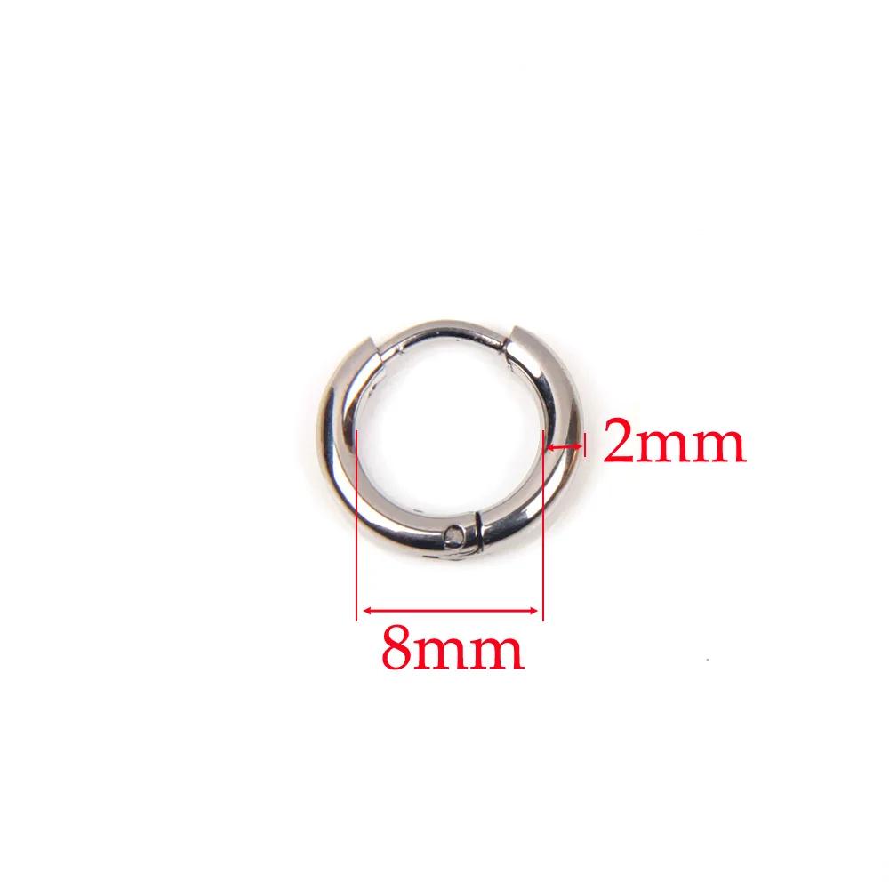 10 Stück 316L Edelstahl Creolen Ohrringe Damen Herren Punk Hiphop Kreisförmige Ohrstecker Ring Schmuck Goldfarbe Zubehör Großhandel