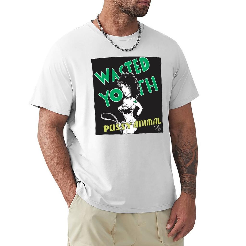 WASTED YOUTH PUSSY ANIMAL TShirt Clothes Short Sleeve Tee Blue Archive Cute Tops Mens Graphic Tshirts