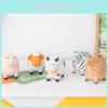 Deko-Set aus Holz mit niedlichen runden Tiermotiven für Zuhause und als Geschenk