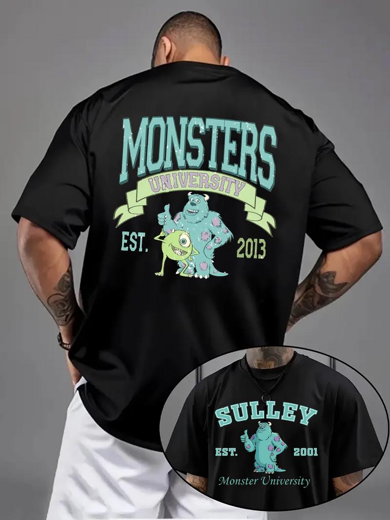2026 Summer Disney Monsters University Printed Pure Cotton Tshirt Fashionable Loose Shortsleeved for Both Men and Women