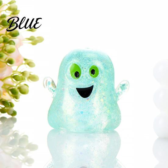 Kids Adults Sensory Toys 1/5Pcs Mini Halloween Ghost Squeeze Toy Glitter Stress Relief Fidget Ball Party Favors for Desk Relievers