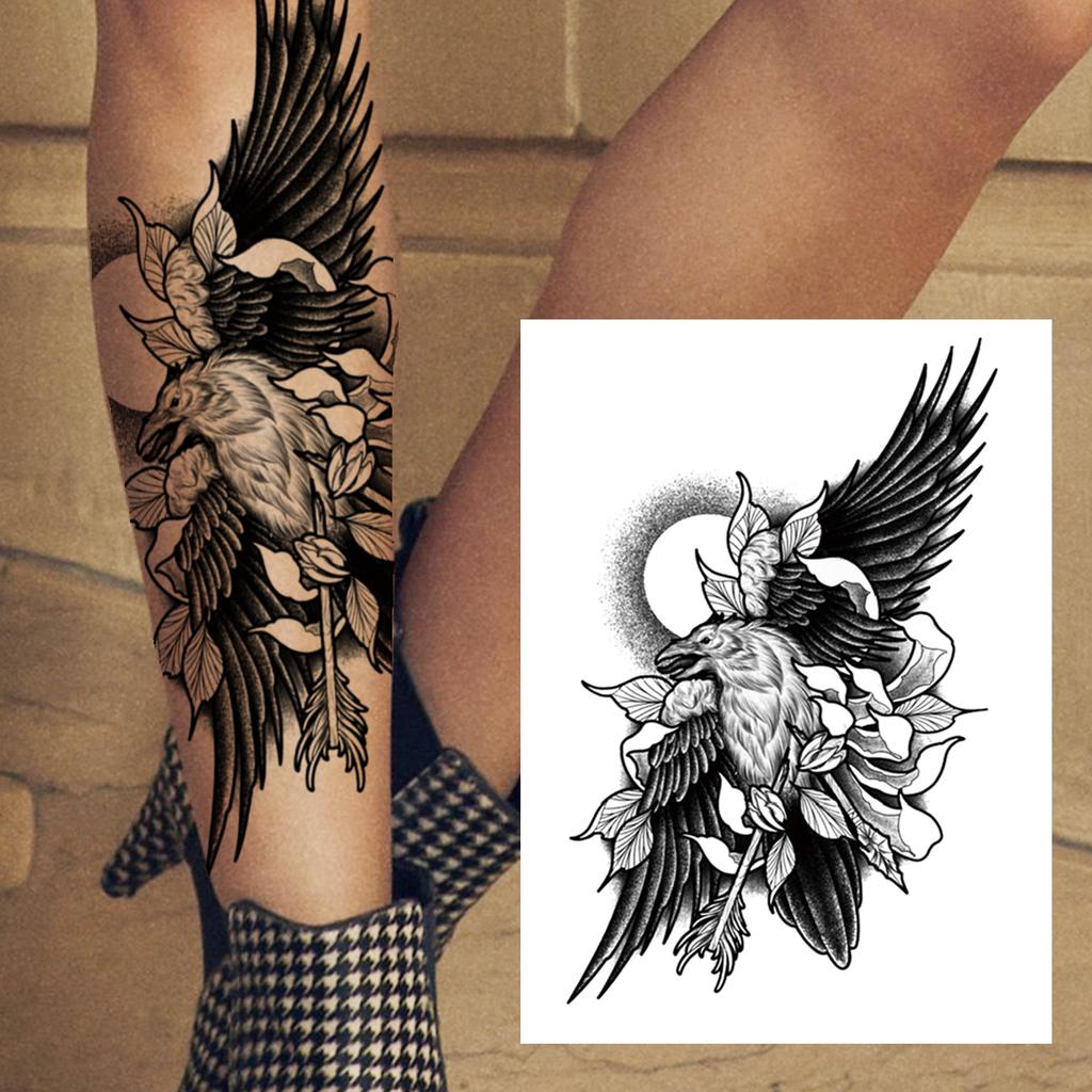 Sexy Tiger Flower Temporary Tattoo For Women Girl Skull Leopard Lion Tattoos Sticker Black Fake Tribal Animal Large Wasit Tattos