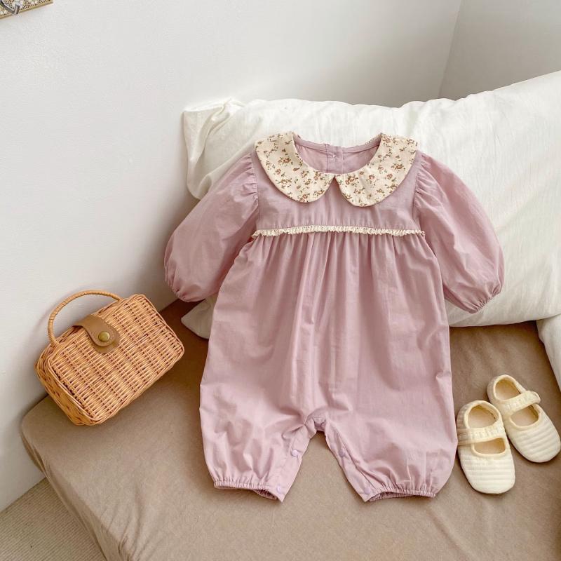 KAYOUDOU Sweet Baby Girl Floral Collar Romper 66cm