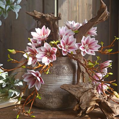 Fiori artificiali Magnolia Real Touch Bouquet per composizioni floreali Home Office Soggiorno Cucina Home Farmhouse Decor