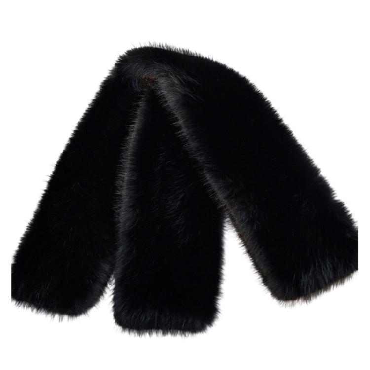 

Furry Warm Shawl Scarf Winter Shawl Warm Polyester Accessory For Outdoor Activities And Casual Wear чорний