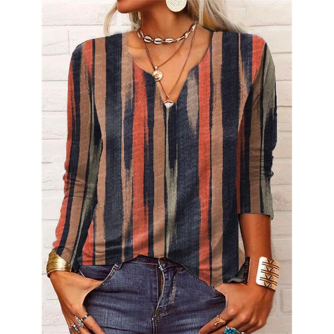 

Женский осенне-зимний топ, большой размер S ~ 5XL, свободная футболка с длинными рукавами и цветочным вырезом, v-образным вырезом, основа для женщин XXL