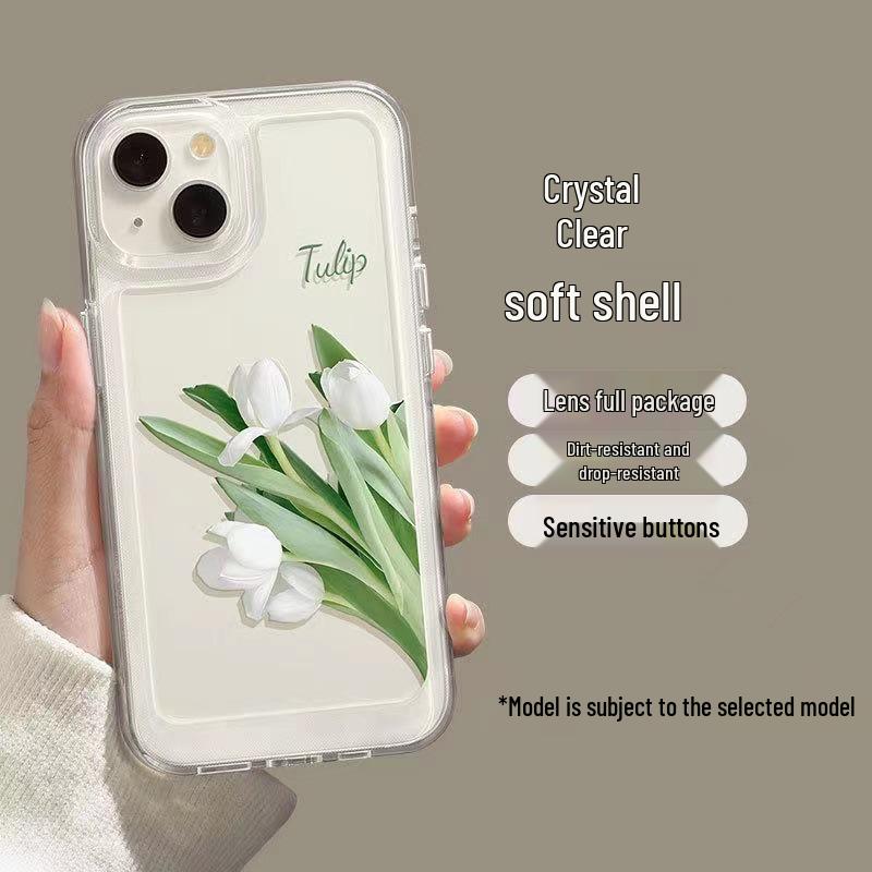 White Tulip Clear All-Inclusive Case for Apple iPhone 12/13/14 Pro/15 Pro Max/16 Plus