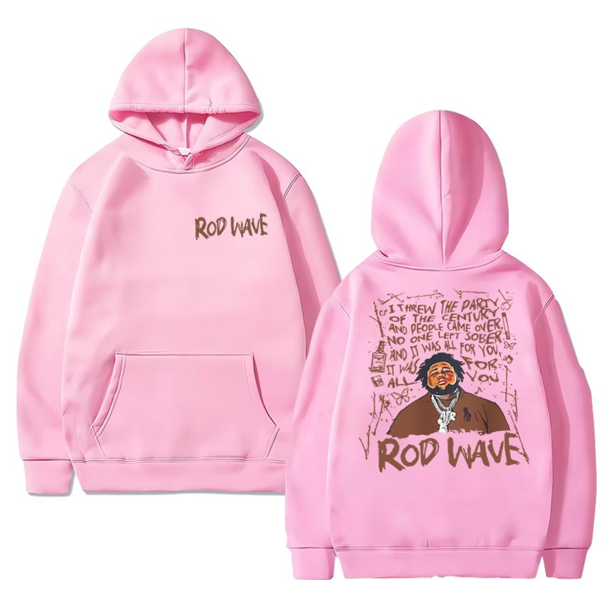 Hot Rapper Rod Wave Punk Double Sided printed Hoodies Men women vintage hip hop streetwear pullovers Unisex Fleece Sweatshirt