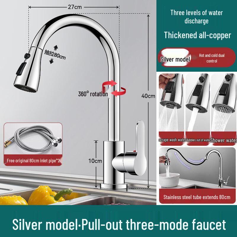 

Brass Deck-Mounted Kitchen Faucet with Sensor