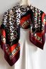 Scarf 90x90 with leopard print, border and chains - Sensual Glamour Accent