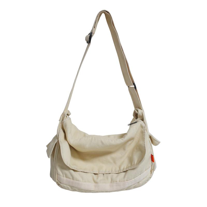 HOCODO Borsa a Tracolla Multi Tasche Grande Capacità Borsa a Spalla da Ragazza Colore Solido Borsa da Donna Moda Tela Borsa a Tracolla Scolastica