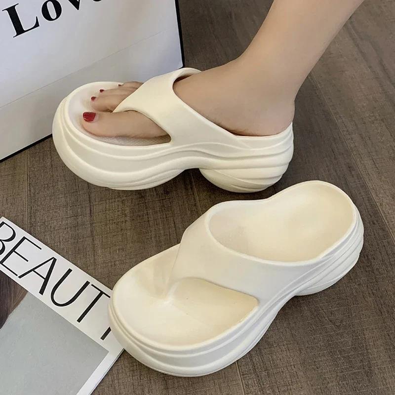 Fashion 2025 Fashion Women Platform Flip Flops Summer Beach Non Slip Thick Bottom Slippers Woman Clip Toe Wedge Sandals Outdoor Slides