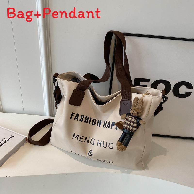 Canvas Tote Bag Womens Casual Large Capacity Shoulder Handbag For School And Daily Use