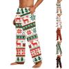 Men's Casual Christmas Print Plush Pajama Pants Sleepwear for Holiday