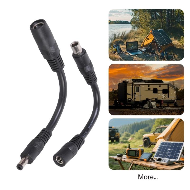 2Pcs/set Short Conversion Power Cord DC5521 To DC8020 Adapter Cable Male Female Connectors For Solar Panel System