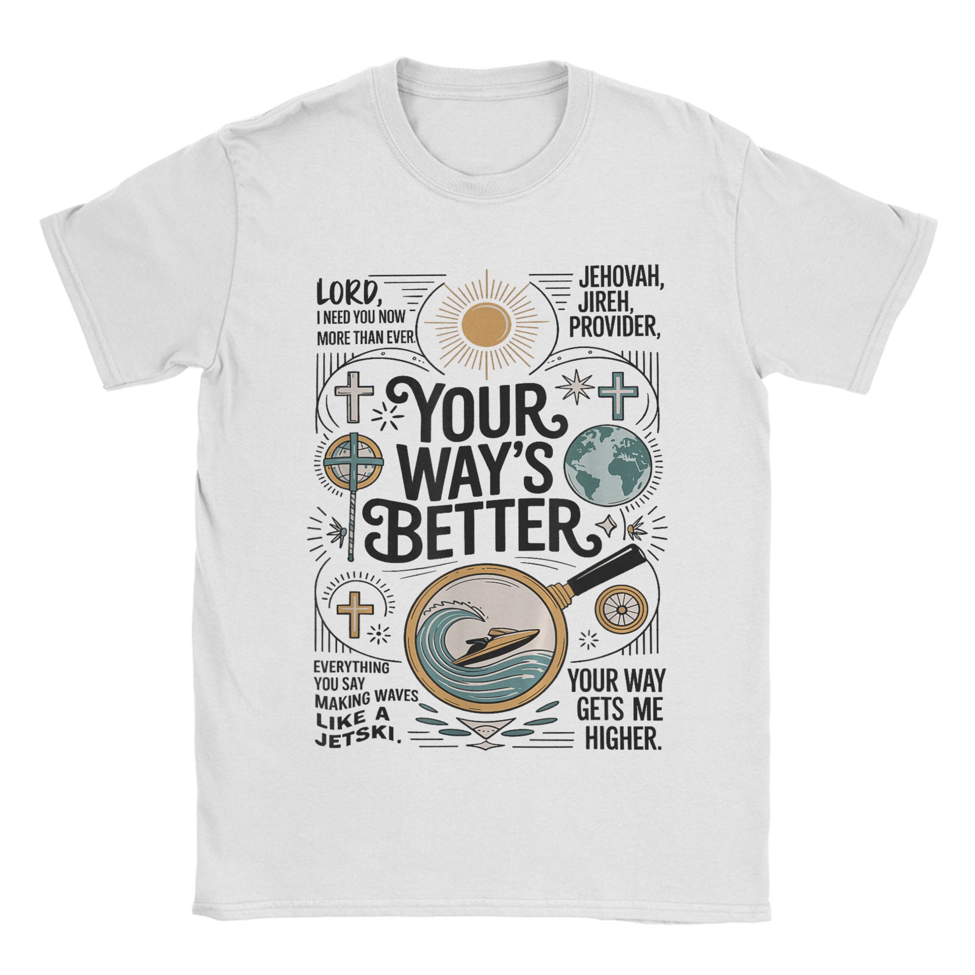 Casual TShirt Summer His Way is Better Christian Butterfly Hip Hop T Shirts 100 Cotton Tshirt for Unisex Basic Plus Size Tees S