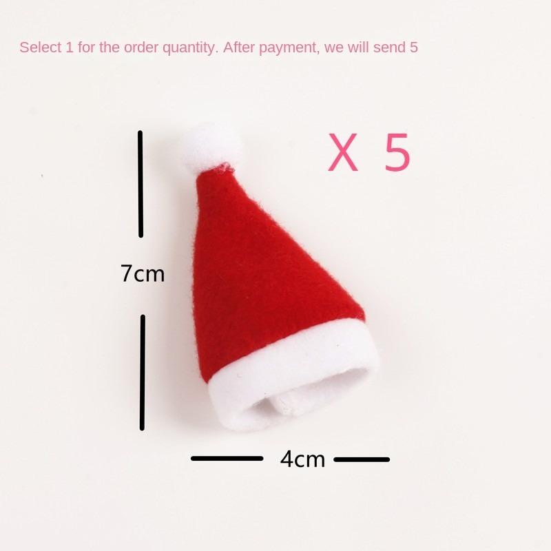 

Новинка 2023 года, мини-рождественская шляпа, крышка от бутылки вина, рождественская маленькая шляпа, рождественская шляпа, набор ножей и вилок, рождественские декоративные аксессуары 5 lollipop caps