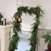Artificial PE Norfolk Pine Garland with Soft Rubber Pine Needles - Christmas Decoration Wreath Simulation