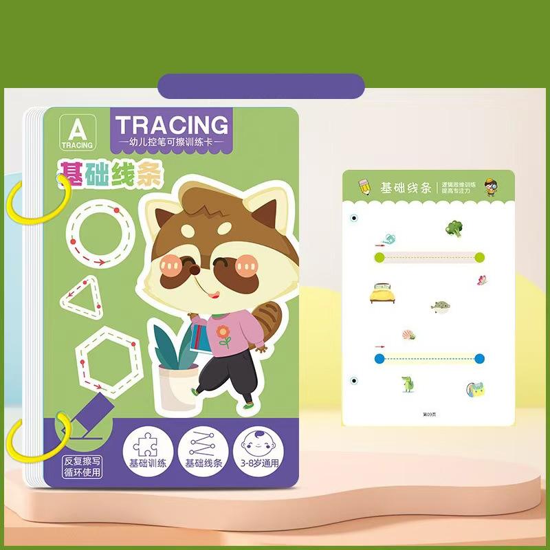 Preschool Handwriting Practice Book with 36 Reusable Pages for Fine Motor Skills and Writing Training 1*Book