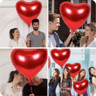 4pcs-Large Red Heart Balloons Valentine's Day Decoration Heart Balloons Decoration Valentine's Day Balloons Party Decoration