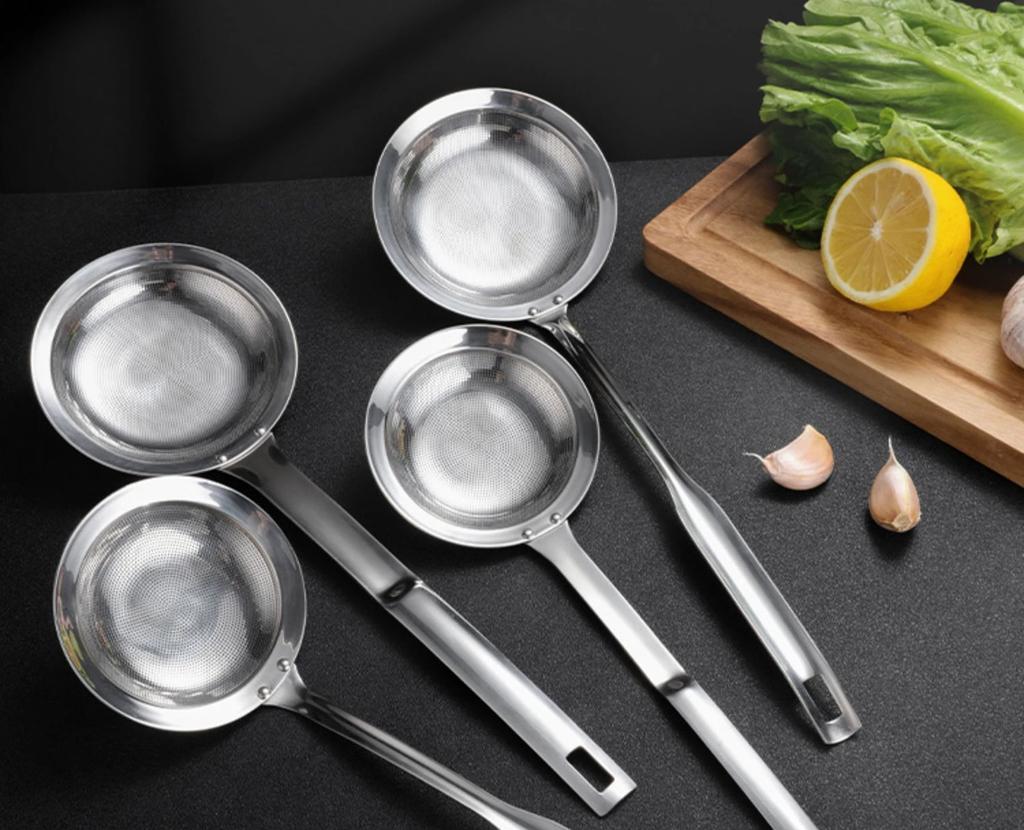 Strainer Mesh Skimmer Spoon Hot Pot Baking Kitchen Ladle Colander Stainless Sifter Sieve Steel Tea Filter Flour Fine Food Sugar