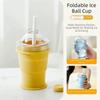 Easy To Demold Folding Ice Mold Cup with Straw Ice Kettle Silicone Collapsible Mug  Office