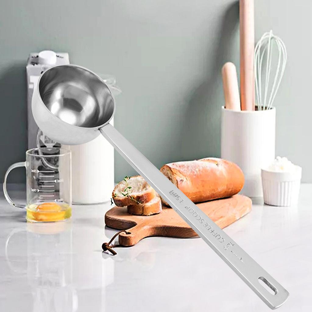 5/10/15/20/30ML Stainless Steel Coffee Scoop, Tablespoon Measuring Spoon Long Handle Coffee Spoon for Kitchen Cafe Making