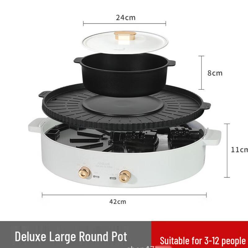 ZISIZ Electric BBQ Grill and Hot Pot Combo