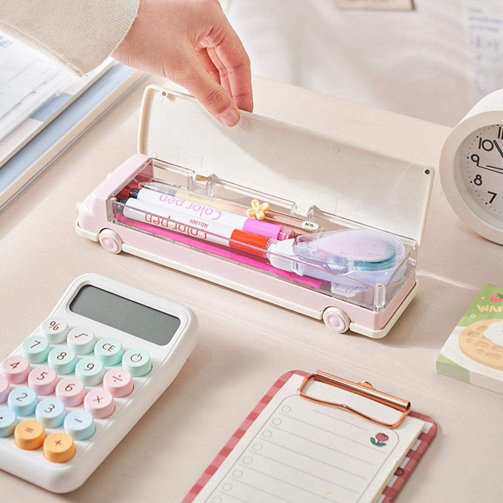 

Car Pencil Case Multi-function Stationery Case High Quality Storage Box рожевий