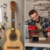 Guitar Pick Holder Guitar Speaker Model Pick Storage Box Portable Ukulele Guitar Pick Holder Guitarist Gift